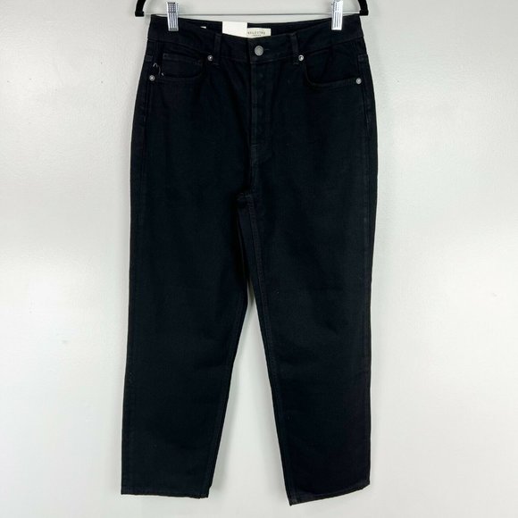 Selected Femme Kate Straight Leg Jeans With High Waist In Black NWT Size 30x32 - Picture 4 of 11